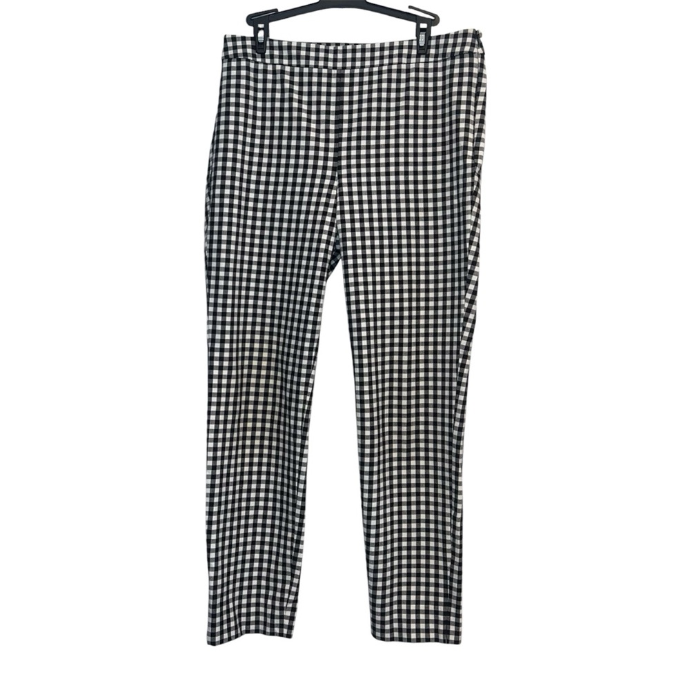 Talbots Chatham Ankle Pants Women’s Size 8 Black White Gingham Check Preppy